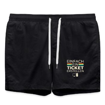 Science Coder EINFACH EIN TICKET ERSTELLEN LUSTIG - Badeshorts - Schwarz - Vorne - AI Model Male 185 light (185cm)