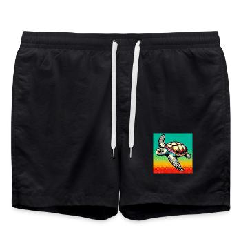 Schildkröte - Badeshorts - Schwarz - Vorne - AI Model Male 185 light (185cm)
