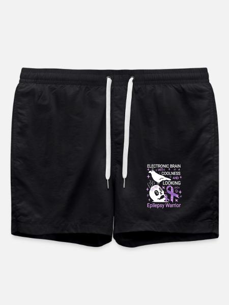 Electronic brain funny epilepsy saying - Swim Trunks - black