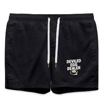 Marchand d’œufs farcis - Short de bain - noir - Devant - AI Model Male 185 light (185cm)