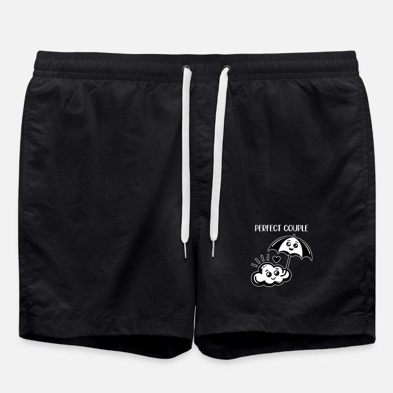 Couple parfait : nuage et parapluie - Short de bain - noir