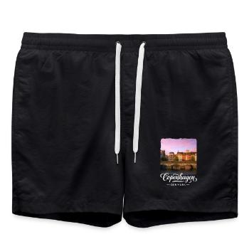 Copenhague, Danemark - Short de bain - noir - Devant - AI Model Male 185 light (185cm)