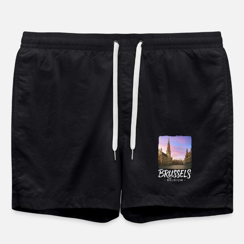 Brussels Belgium - Swim Trunks - black