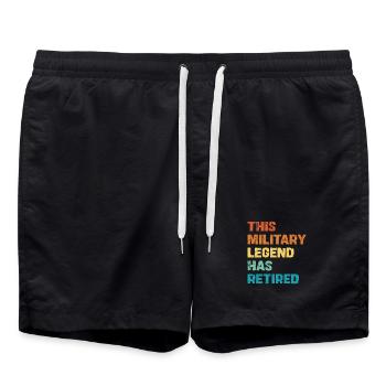 This Military Legend Retired - Swim Trunks - black - Front - AI Model Male 185 light (185cm)