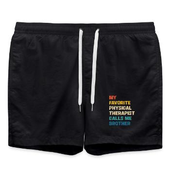Le kinésithérapeute préféré m’appelle mon frère - Short de bain - noir - Devant - AI Model Male 185 light (185cm)