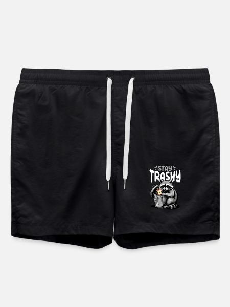 Funny Raccoon - Swim Trunks - black