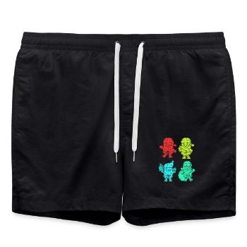 Weihnachtsmann Weihnachtsbaum Weihnachten - Badeshorts - Schwarz - Vorne - AI Model Male 185 light (185cm)