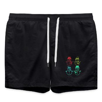 Weihnachtsmann Schneemann Weihnachten - Badeshorts - Schwarz - Vorne - AI Model Male 185 light (185cm)