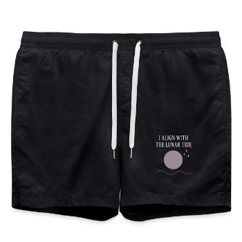 Déesse Lunaire du cycle lunaire intentionnellement - Short de bain - noir - Devant - AI Model Male 185 light (185cm)