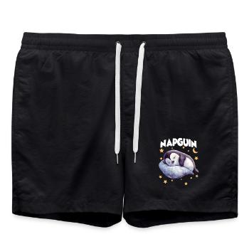 Pinguin-Pyjama und Pinguin-Nachthemd für Faule - Badeshorts - Schwarz - Vorne - AI Model Male 185 light (185cm)
