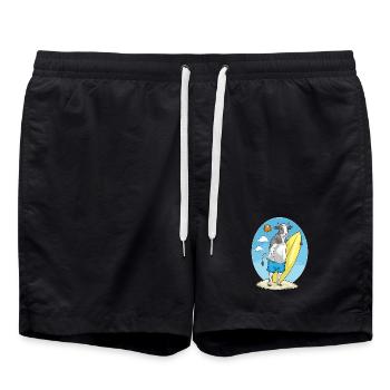 Cow Beach Surfboard Summer - Swim Trunks - black - Front - AI Model Male 185 light (185cm)