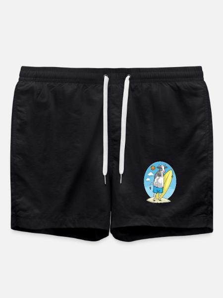 Cow Beach Surfboard Summer - Swim Trunks - black