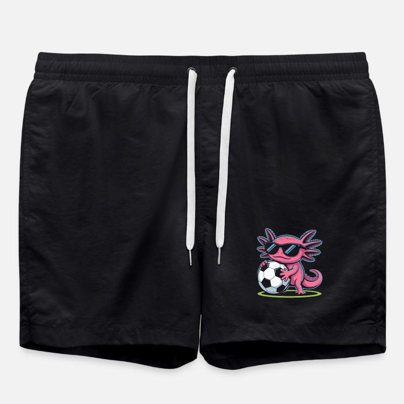 Axolotl rose avec lueur de football - Short de bain - noir