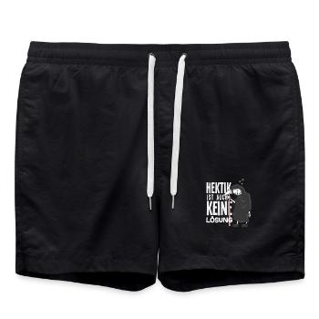Lustiges Sensenmann Keine Motivation Spruch - Badeshorts - Schwarz - Vorne - AI Model Male 185 light (185cm)