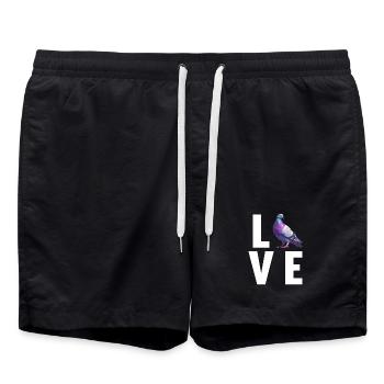 Tauben Taube - Badeshorts - Schwarz - Vorne - AI Model Male 185 light (185cm)