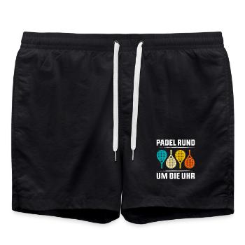 Joueur de padel PADEL 24H/24 Fun - Short de bain - noir - Devant - AI Model Male 185 light (185cm)