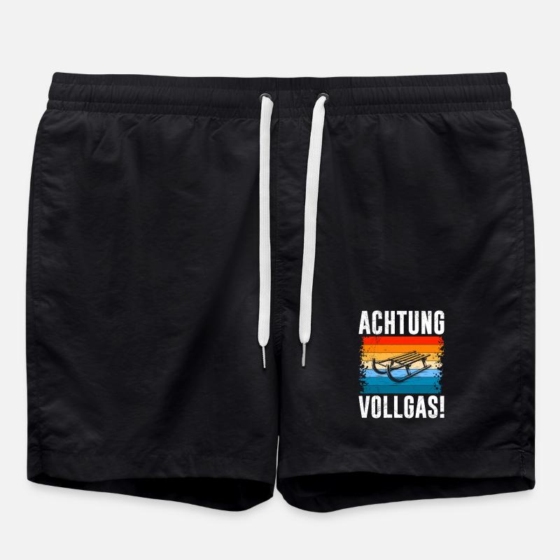 Sleds ATTENTION FULL THROTTLE! FUNNY - Swim Trunks - black