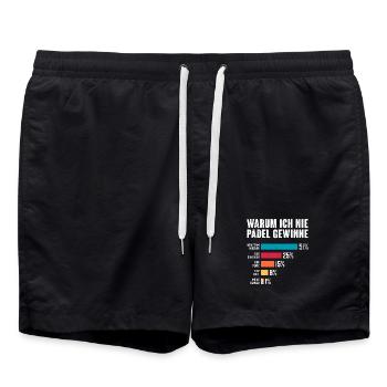 Jeu de padel POURQUOI JE NE GAGNE JAMAIS EN PADEL Drôle - Short de bain - noir - Devant - AI Model Male 185 light (185cm)