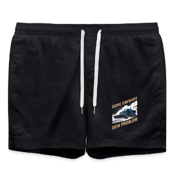 Winterdienst YOUR DRIVEWAY YOUR PROBLEM Lustig - Badeshorts - Schwarz - Vorne - AI Model Male 185 light (185cm)