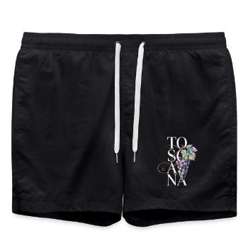 TOSCANA – Trauben - Badeshorts - Schwarz - Vorne - AI Model Male 185 light (185cm)