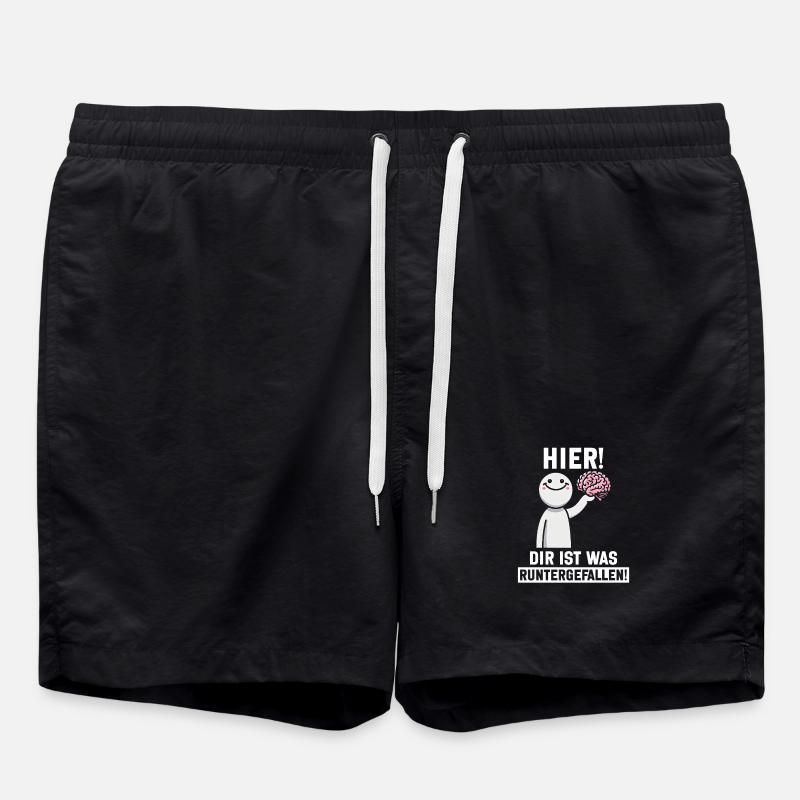 Hier Dir Ist Was Runtergefallen Sarkastischer - Badeshorts - Schwarz