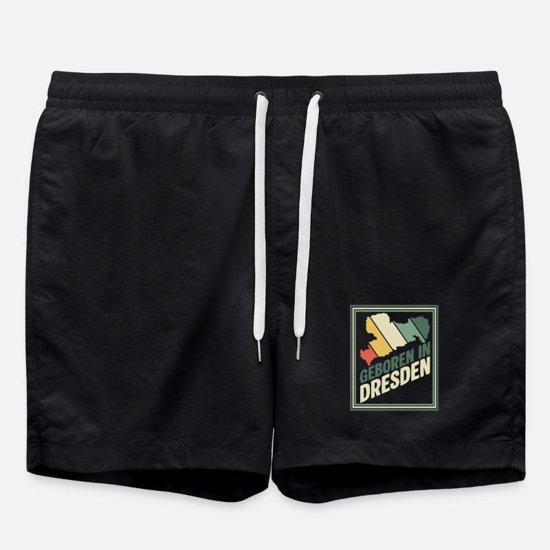 Born in Dresden Retro - Swim Trunks - black