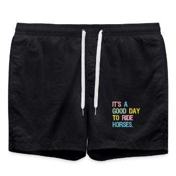It's A Good Day To Ride Horses - Swim Trunks - black - Front - AI Model Male 185 light (185cm)