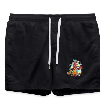 GAMER GNOME Dab Graffiti Gambler Xmas Women - Swim Trunks - black - Front - AI Model Male 185 light (185cm)