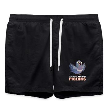 Tauben Taube - Badeshorts - Schwarz - Vorne - AI Model Male 185 light (185cm)