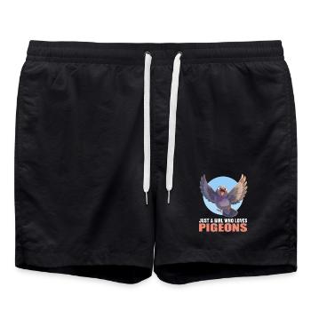 Tauben Taube - Badeshorts - Schwarz - Vorne - AI Model Male 185 light (185cm)