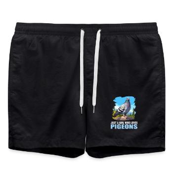 Tauben Taube - Badeshorts - Schwarz - Vorne - AI Model Male 185 light (185cm)