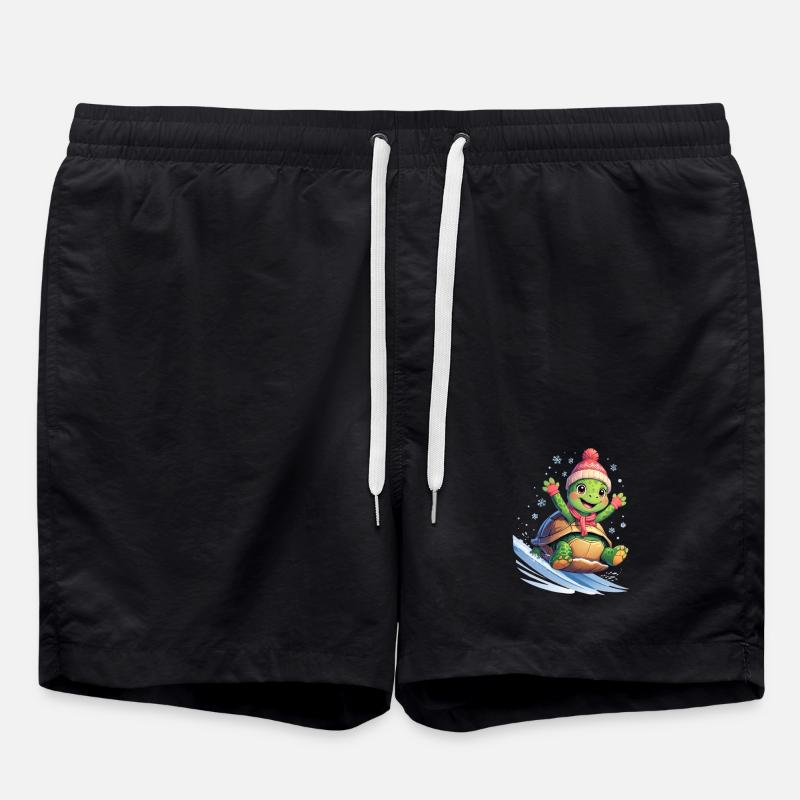 Winter Wave Surfturtle - Swim Trunks - black