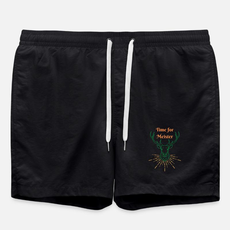 Time for Meister Hirsch - Badeshorts - Schwarz