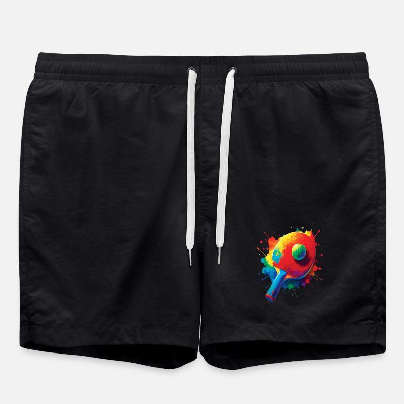 Tennis de Table – Design Sport Ping-Pong Splash - Badeshorts - Schwarz