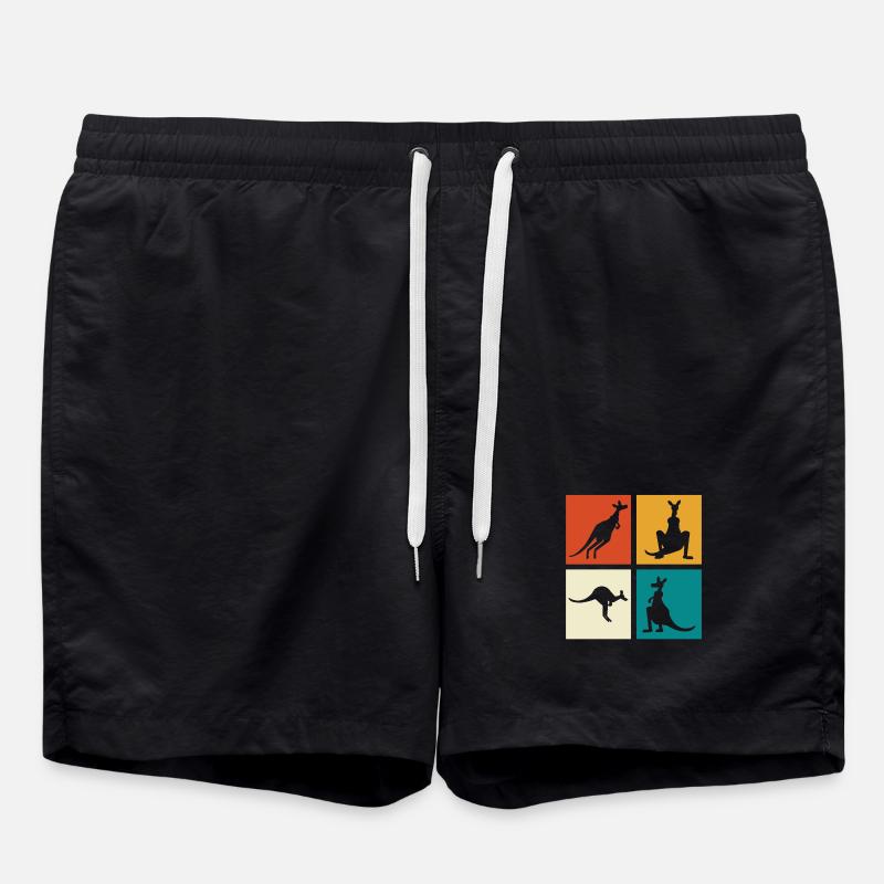 Kangaroo Four-Frame Silhouettes - Swim Trunks - black