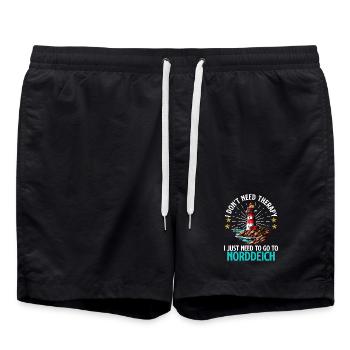 North Sea NEED NO THERAPY MUST GO TO NORDDEICH - Swim Trunks - black - Front - AI Model Male 185 light (185cm)