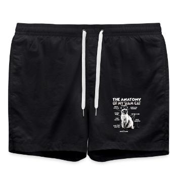 Siamkatzen T | Siamkatzen Katzen Siam Katzenhalter - Badeshorts - Schwarz - Vorne - AI Model Male 185 light (185cm)