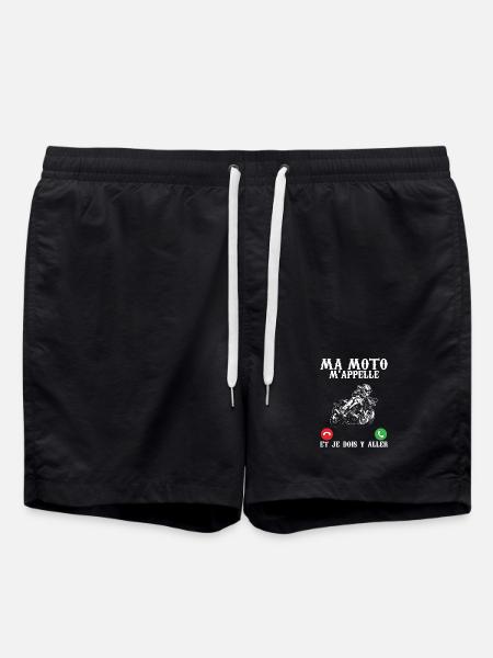 Funny biker my motorcycle is calling me and I have to go - Swim Trunks - black