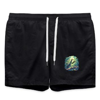 Gottesanbeterinnen Gottesanbeterin - Badeshorts - Schwarz - Vorne - AI Model Male 185 light (185cm)