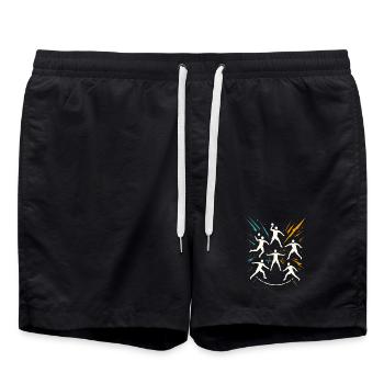 Handball Team Tactics, Circle Runner Defence, Coach - Swim Trunks - black - Front - AI Model Male 185 light (185cm)