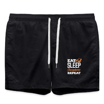 Eat Sleep Jazz Saxophone Repetition Band Member - Swim Trunks - black - Front - AI Model Male 185 light (185cm)