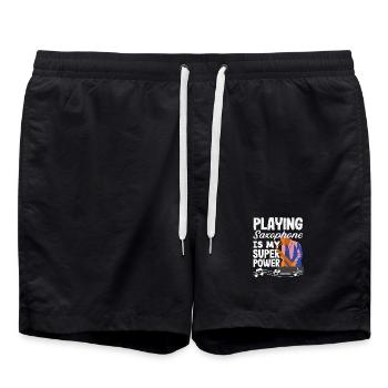 Saxophoniste superpuissant du saxophone jazz - Short de bain - noir - Devant - AI Model Male 185 light (185cm)