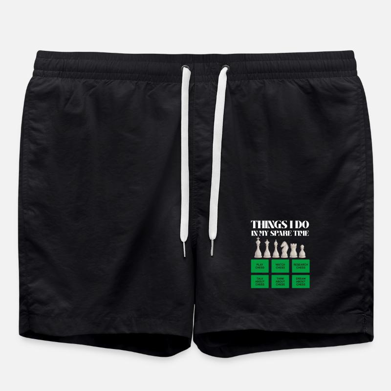 Schachzeit in der Freizeit - Badeshorts - Schwarz