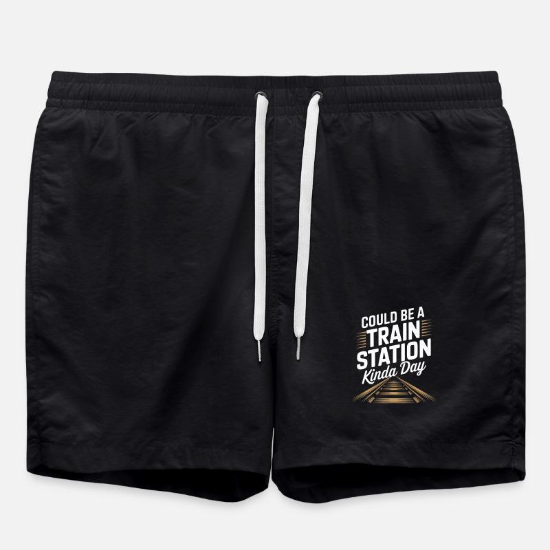 Could be a train station day - Swim Trunks - black