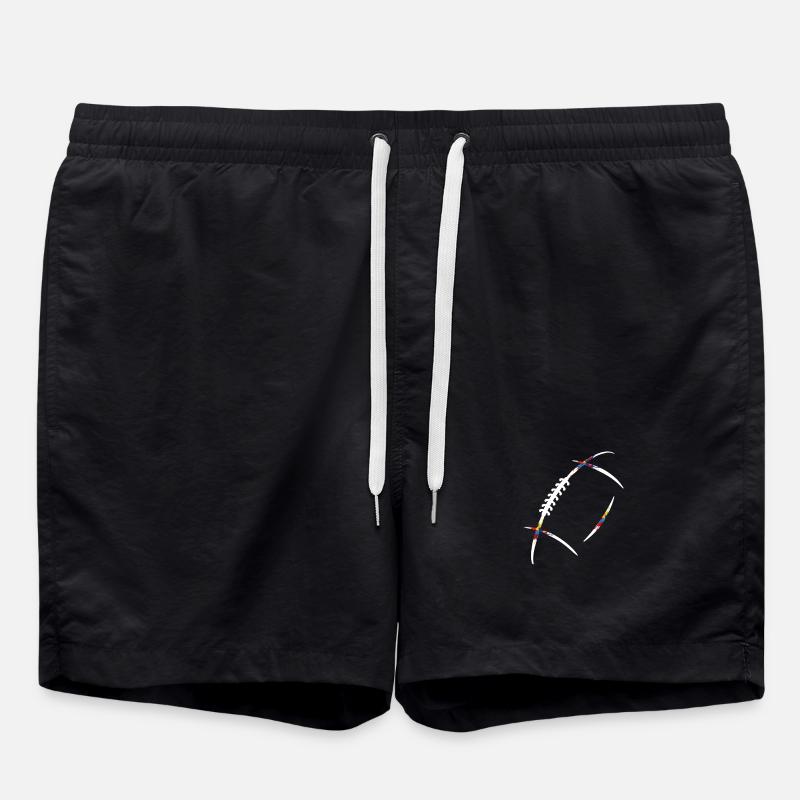 Rugbyball Farbenexplosion - Badeshorts - Schwarz
