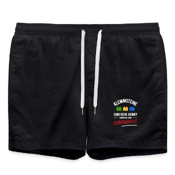 Pierres de serrage | Ce n’est pas un passe-temps mais une passion - Short de bain - noir - Devant - AI Model Male 185 light (185cm)