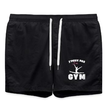 Gymnastique Cadeau Je Peux Pas J'ai Gym - Short de bain - noir - Devant - AI Model Male 185 light (185cm)