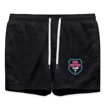 Großes Schwester Club Schild - Badeshorts - Schwarz - Vorne - AI Model Male 185 light (185cm)