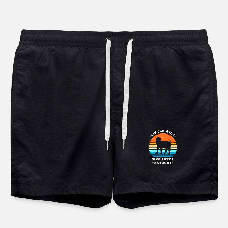 Pavian Primat Affe Affen Baboon - Badeshorts - Schwarz