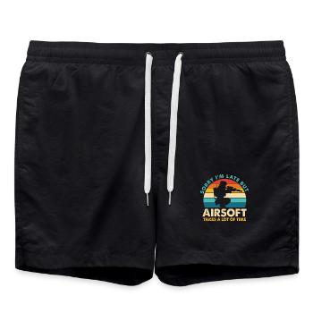 Conception rétro à retard temporel de l’airsoft - Short de bain - noir - Devant - AI Model Male 185 light (185cm)